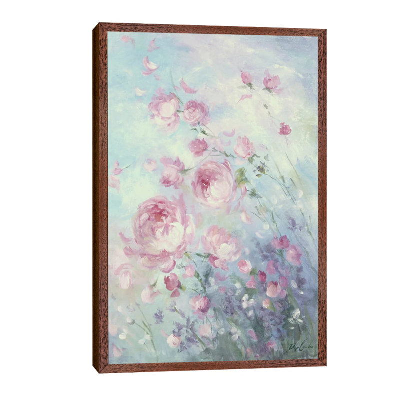 Dancing Petals by Debi Coules - Painting on Canvas, 101.6 cm H x 66.04 cm W, Brown Framed