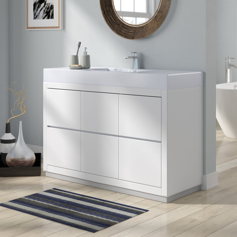 Ensemble de meuble-lavabo simple 47 po Royka, Vulcain gris cendré