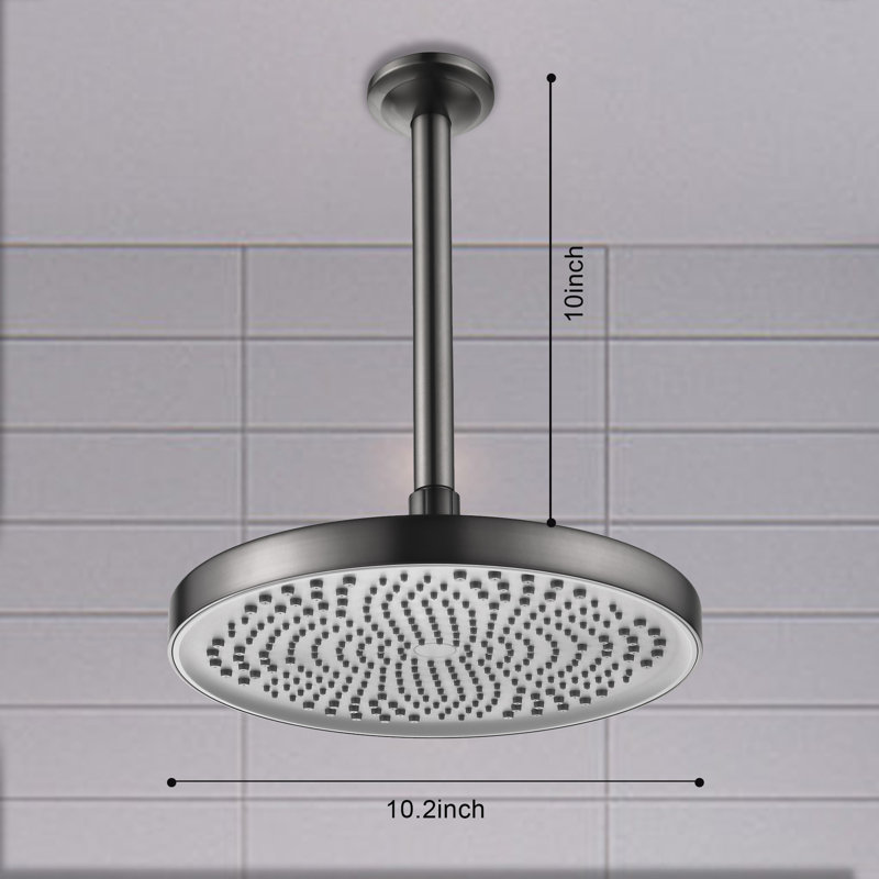 Tête de douche à pluie fixe fixe, fixée au plafond, acier inoxydable, Métal industriel