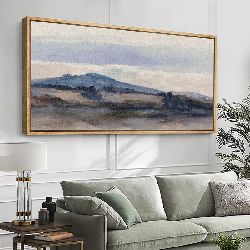 Abstract Landscape " Rural Tranquility A Distant Hillside Castle Modern Art Relax Calm Warm Extra Large Pictures ", Natural