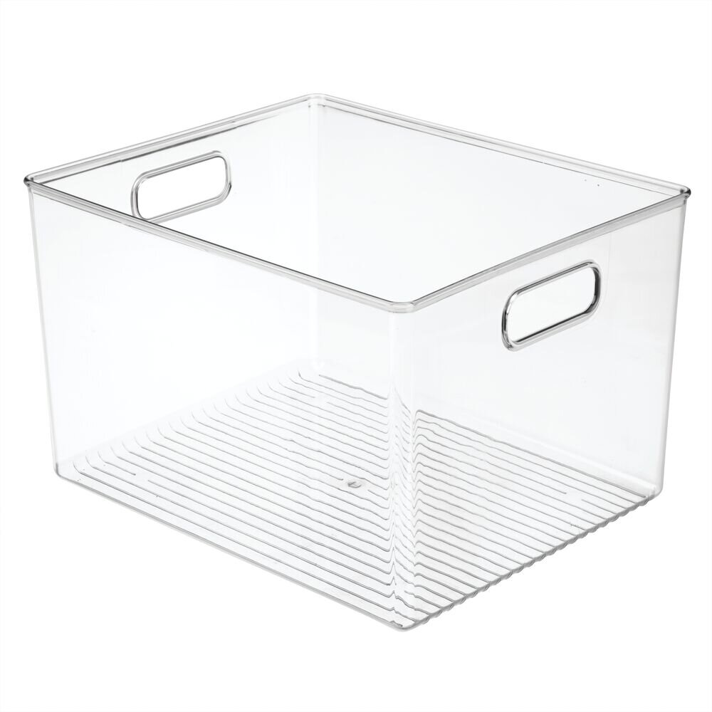 MDesign Plastic Kitchen Pantry Storage Organizer Container Bin - 2 Pack -  Clear