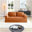 Canapé-lit pliant convertible 2-en-1, canapé-lit en velours côtelé moderne avec 2 * oreillers, ensemble de canapé modulaire rembourré et désossé avec lit escamotable Futon, canapé modulaire pliable pour le salon orange-2119313131