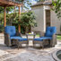 Aristil 5-Pieces PE Wicker Outdoor Patio Conversation Set With Swivel Glider Chair And Ottomans