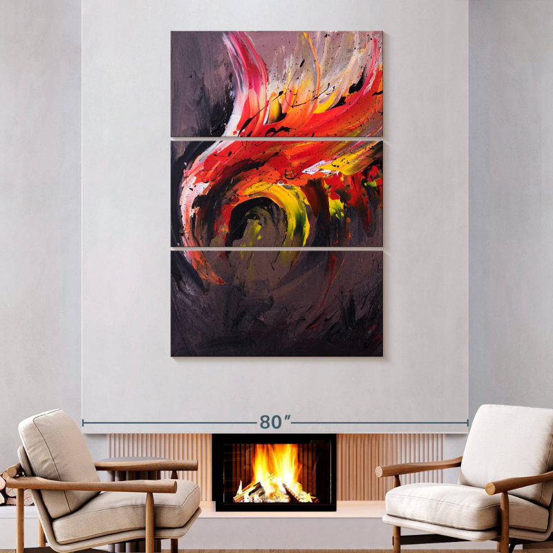Brampt Abstract Phoenix, 74" H x 48" W