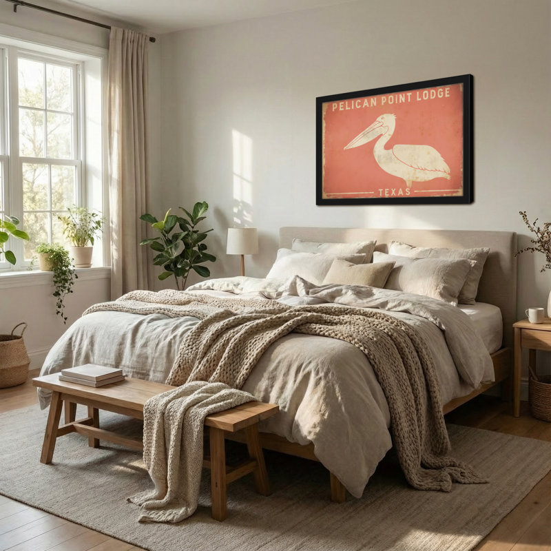 Animaux, signe de Pelican Point Lodge, Texas, H 20 po x l 30 po