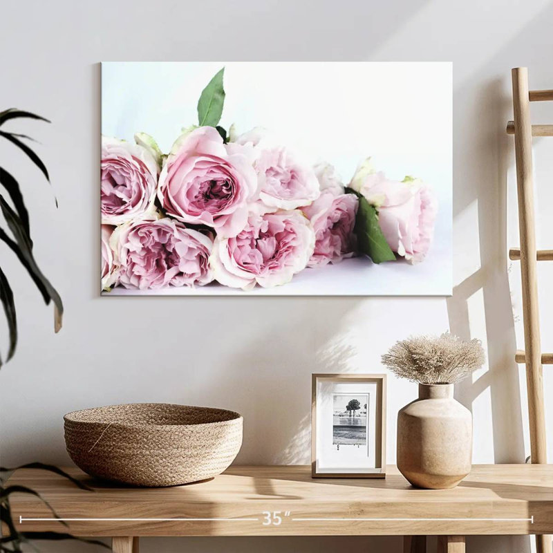 Harnek, couches de pivoines roses, H 16 po x l 24 po