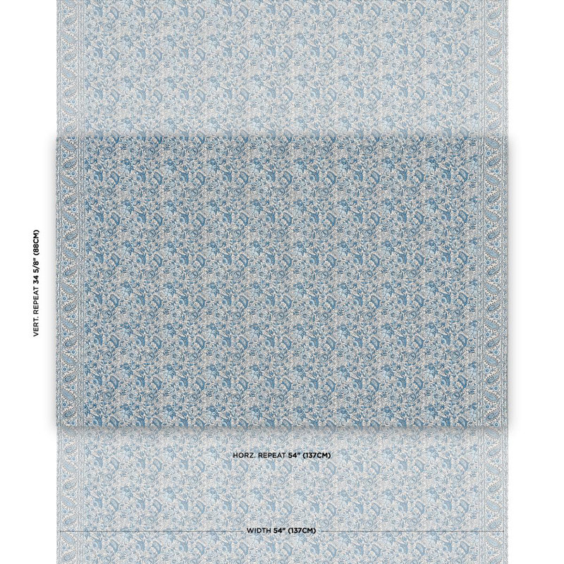 Schumacher x Mark D. Sikes Daisy Indoor/Outdoor Fabric, Indigo