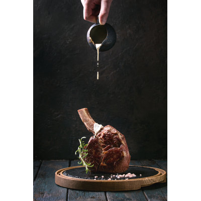 Ebern Designs Grilled Tomahawk Steak On Canvas by Natashabreen Print ...