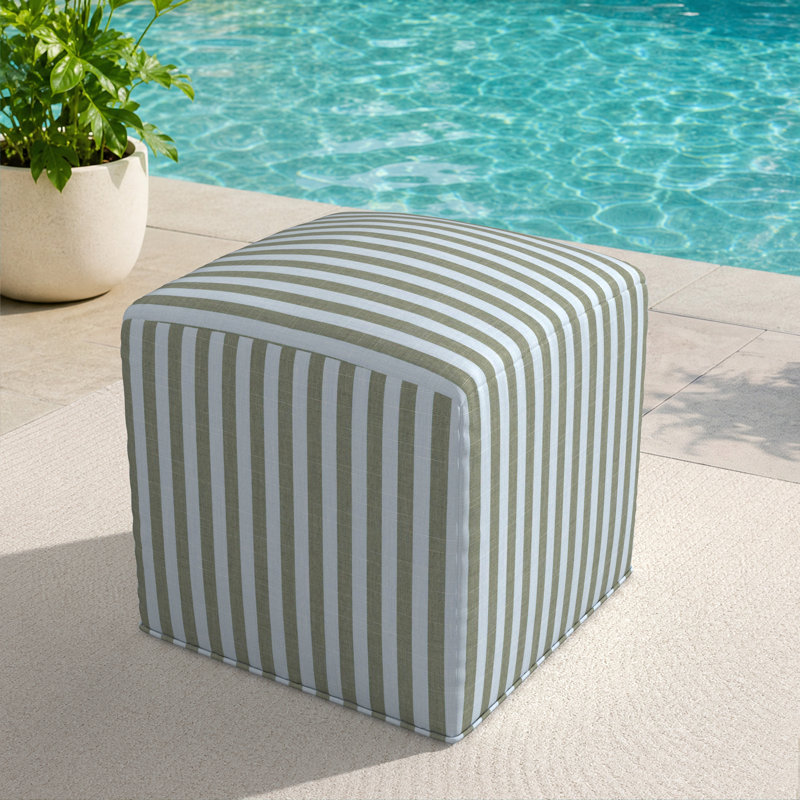 Repose-pieds extérieur Praia Sunbrella®, H 18 po x l 18 po x P 18 po, Sail Away Aloe