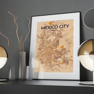 Mexico City Map In Vintage - No Frame Print