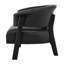 Fauteuil d'appoint en similicuir Sauny avec dossier enveloppant et pieds en bois massif-129868626