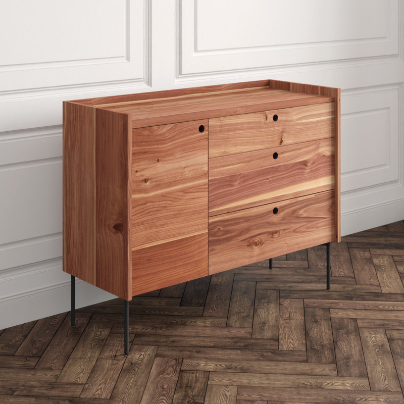 Peek 49'' W Solid Wood Sideboard, Rustic Walnut