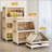 19.69" Side Wide Folding Storage Cabinet ,4 Tiers,19.69"×11.81"×40.55",Collapsible Storage Bins with Magnetic Door, Plastic Storage Cabinet with Wheels, Closet organizers and Storage Containers-816744695
