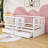 Wooden Floor Bed with Guardrails and 2 Drawers-93548539-93548536