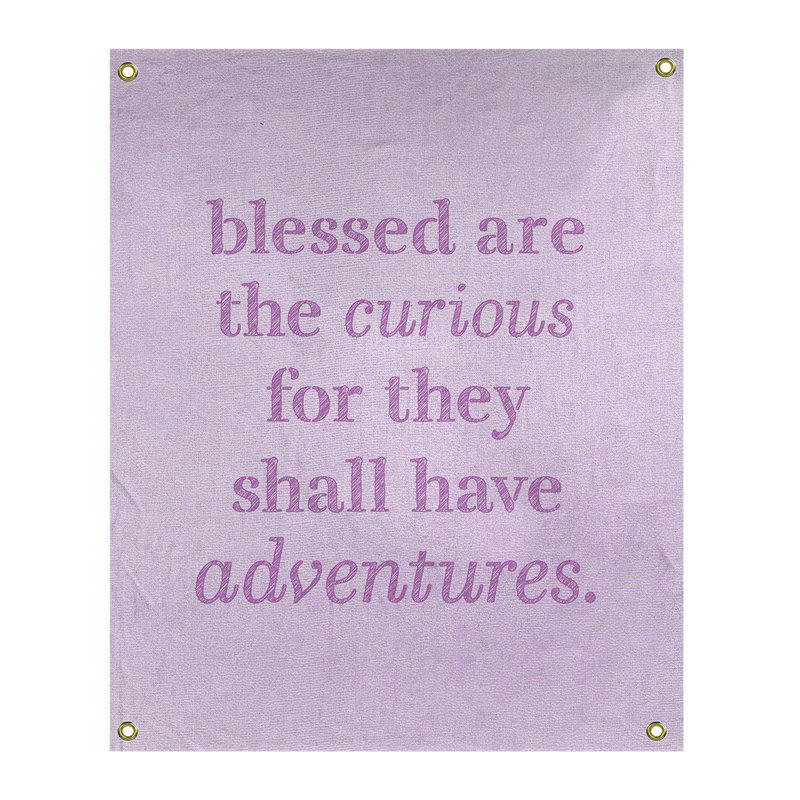 Tapisserie citation manuscrite en polyester, H 59 pi x l 50 po, Violet