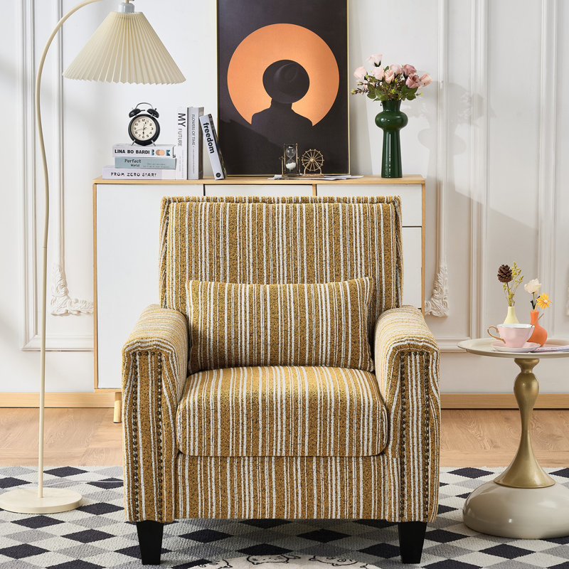 Fauteuil d'appoint rembourré l 32,4 po, Jaune