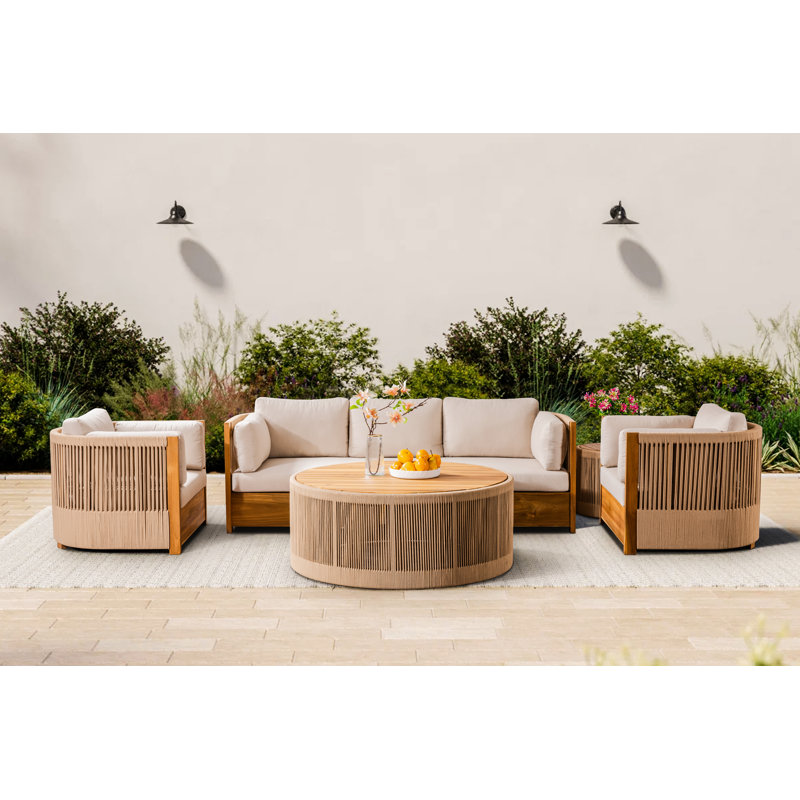 Layton 4-Piece Acacia Outdoor Seating Group