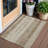 8' X 10' Brown And Ivory Striped Washable Indoor Outdoor Area Rug-125213157