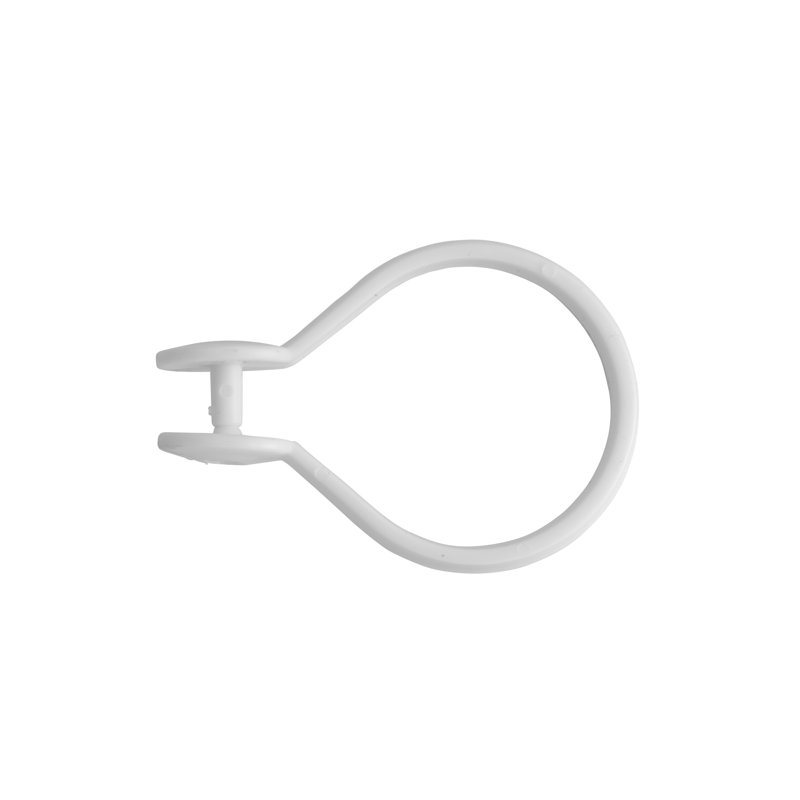 Plastic Shower Curtain Hook, White