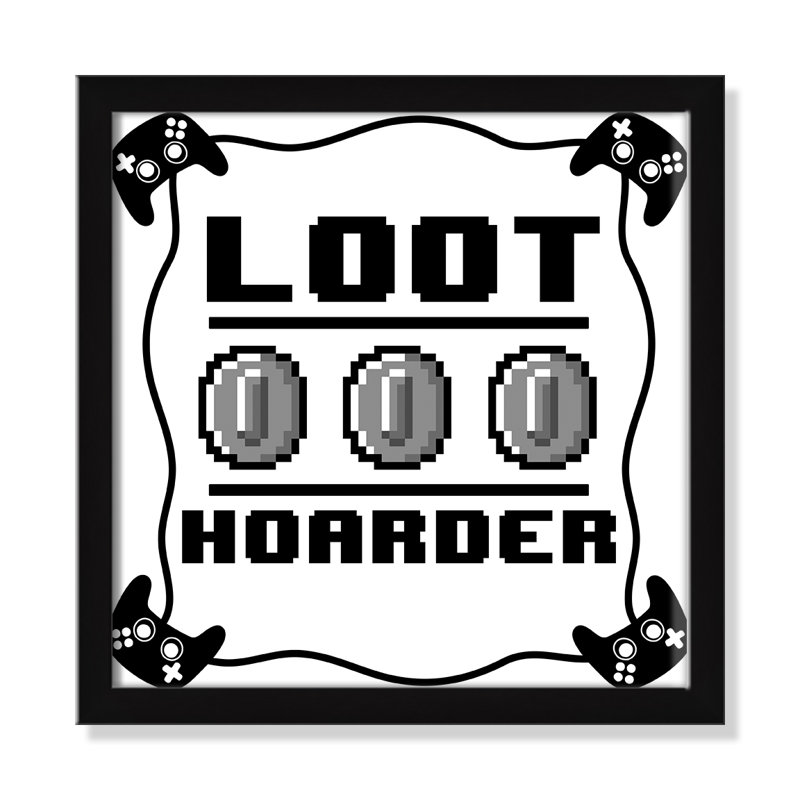 Impression sur papier Loot Hoarder Kids, H 13 po x l 13 po x P 1,19 po, Encadré de boîte noir