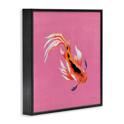Giclée encadrée de rose Koi