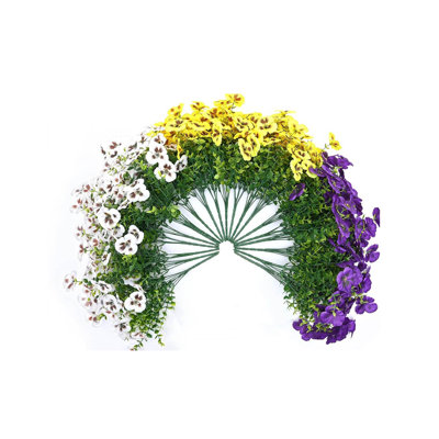 20 paquets de fleurs artificielles en soie artificielle résistantes aux rayons UV pour les jardinières extérieures