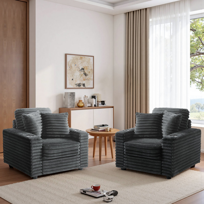 Upholstered Armchair, Dark Grey