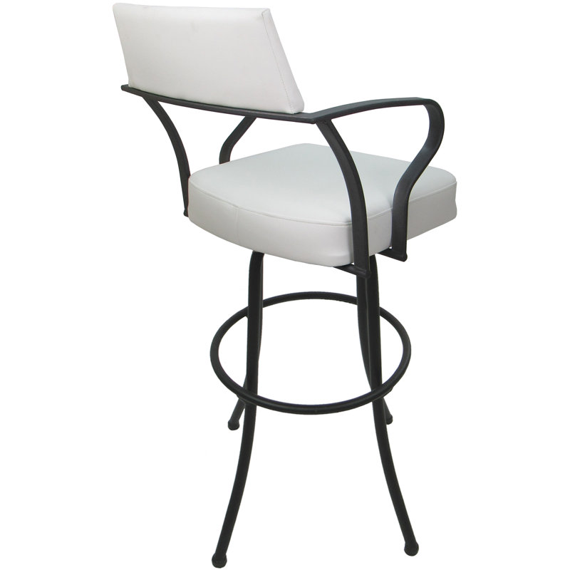 Tabouret pivotant très grand 34,00 po Jabria, Blanc, Gris