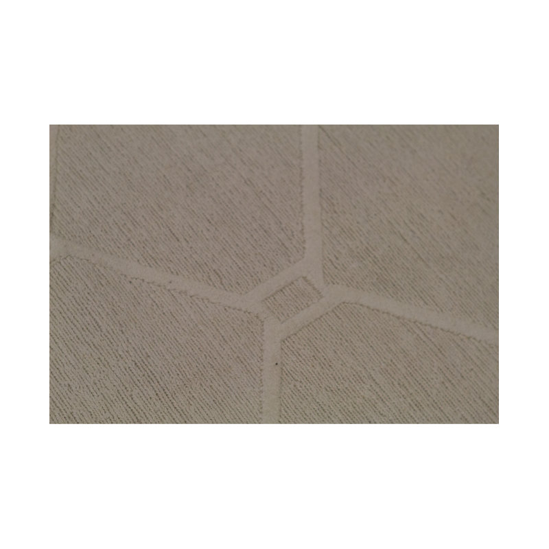 Cotton Geometric Area Rug in Ivory, 8'1" x 9'10"