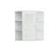 Armoire de rangement de salle de bain avec miroir - 6 tablettes ouvertes, 3 réglables, simples et élégantes fixées au mur blanc