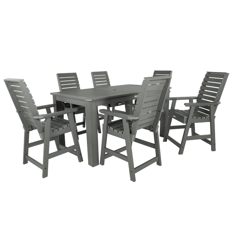 Ensemble de salle à manger rectangulaire pour 6 personnes Midwest, 36'' H x 42'' W x 72'' L, Teck côtier