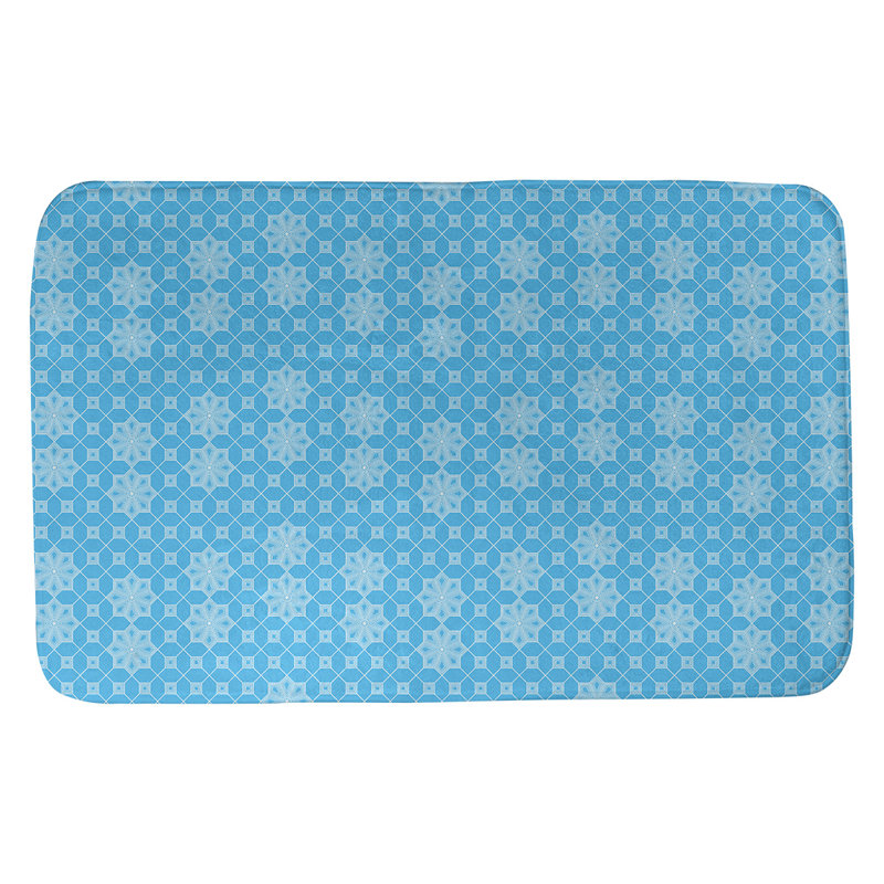 Tapis de bain en treillis Leffel, l 17 po x L 24 po, Bleu sarcelle
