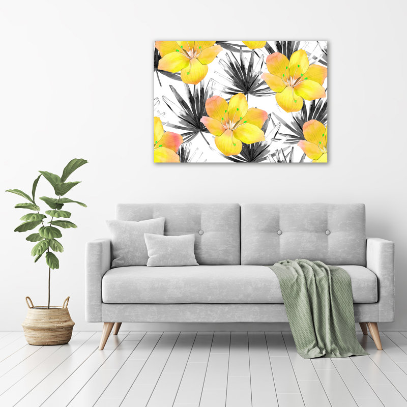 Tropical Flowers - No Frame Print on Canvas