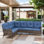 Canapé modulaire d'extérieur en rotin avec coussins 90,3 po Gaetanino