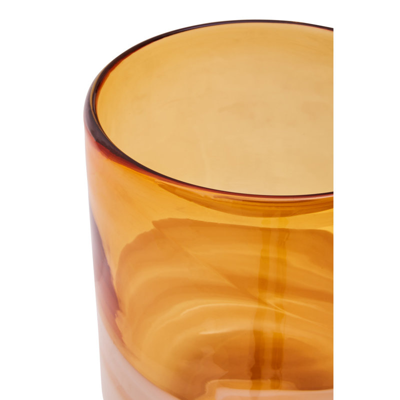 Cleo Small Amber Vase, Amber, 25cm H x 18cm W x 18cm D