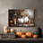 Vintage Halloween Canvas Wall Art, Autumn Pumpkin Fall Leaf Pictures Print Wall Decor For Home, Living Room