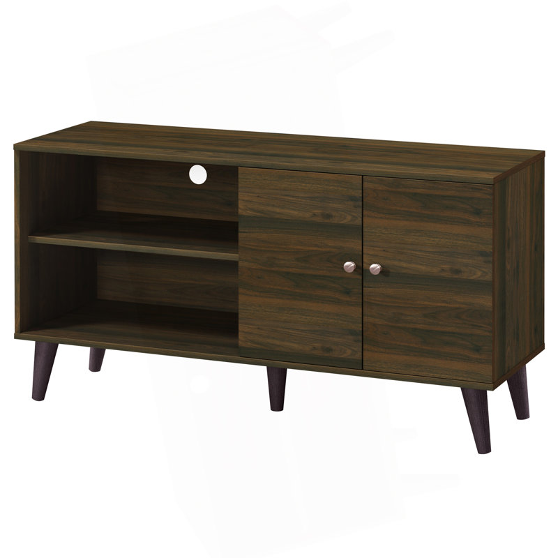 Meuble télé pour téléviseur de 50 po ou moins Amidon, Brun, H 25,6 po x l 47,3 po x P 15,2 po
