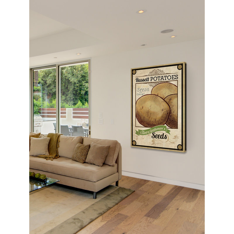 « seed paquet pommes de terre », reproduction d’art sur toile tendue, H 30 po x l 20 po