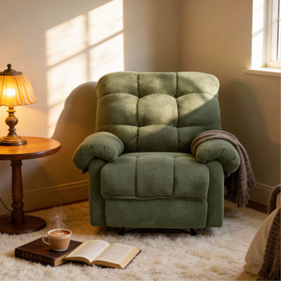 Fauteuil inclinable, fauteuil rembourré, fauteuil inclinable manuel, siège de salon, fauteuil de lecture, repose-pieds rembourré, siège de cinéma maison, fauteuil de détente ergonomique, fauteuil inclinable en tissu doux, mobilier.