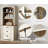 Modern Farmhosue 3-Column Bookcase Set With Adjustable Shelves,73" H Tall Wood Bookshelves With Storage Cabinet And Drawers,Light Oak-1156432816
