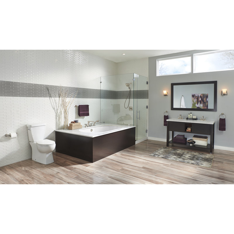 Ensemble de robinet de douche à double fonction en nickel brossé Ashlyn 17 Series avec pomme de douche double 2 en 1 In2ition avec douchette à main, ensemble de garniture de valve, acier inoxydable (valve non incluse)