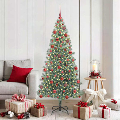 vidaXL Artificial Christmas Tree Snow Flocked with LED Light