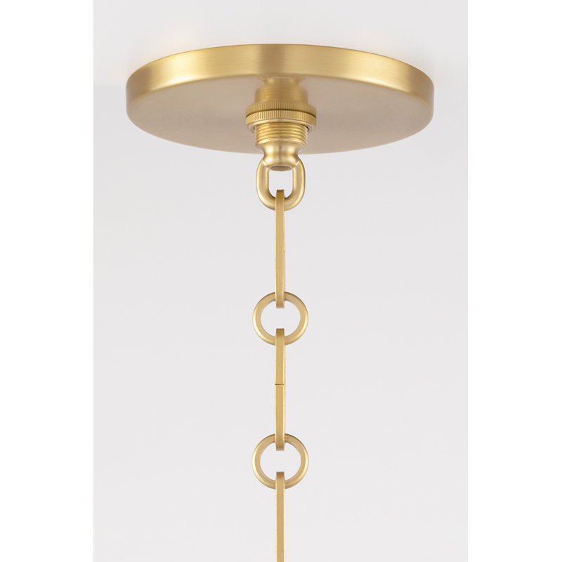 Eldridge Contemporary Aged Brass 1-Light Incandescent Pendant with Conical Glass Shade