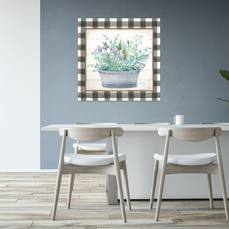 Herbes en pot I, art contemporain, H 32 po x l 32 po