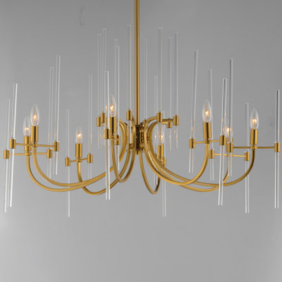 Bradt 8 - Light Steel Dimmable Classic / Traditional Chandelier