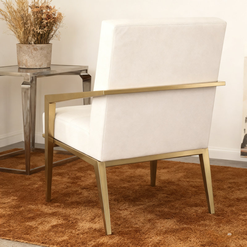 Fauteuil d'appoint rembourré Modern, Crème, crème