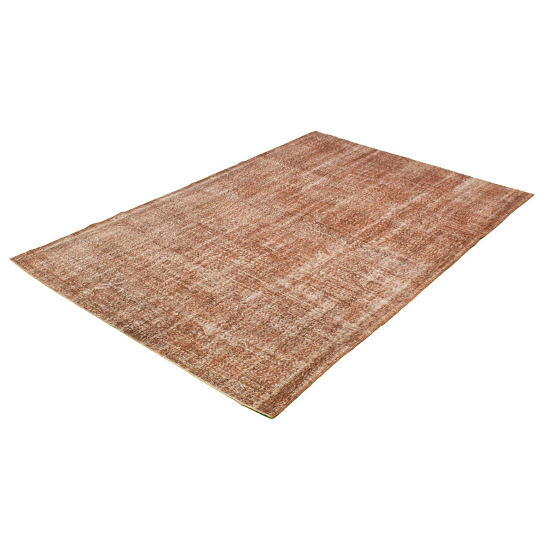 Tapis intérieur de laine 7 pi 7 po x 10 pi 2 po à la main one-of-kind à la main-noué la 1980 brown Overdyed