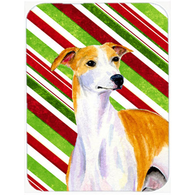 The Holiday Aisle® Whippet Candy Cane Holiday Christmas Glass Cutting Board