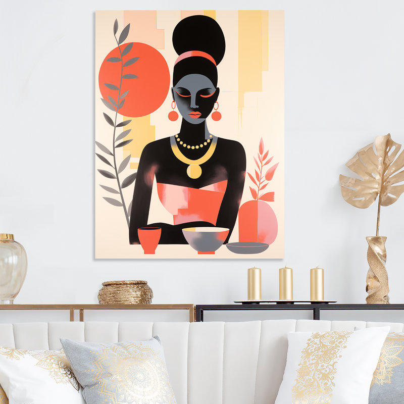 Art africain boho «Soft Color Boho», H 20 po x l 12 po x P 1 po
