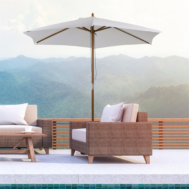 Brenlee 250cm Market Parasol, White